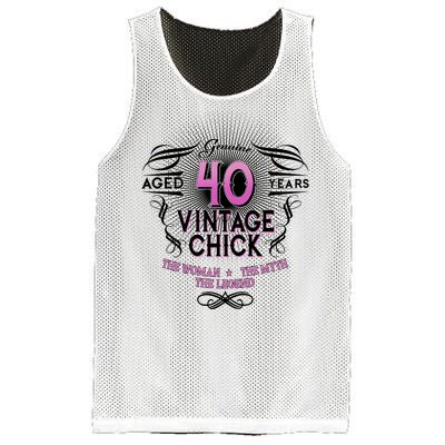 Genuine Aged 40 Years Vintage Chick 40th Birthday Mesh Reversible Basketball Jersey Tank