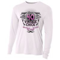 Genuine Aged 40 Years Vintage Chick 40th Birthday Cooling Performance Long Sleeve Crew