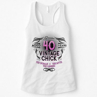 Genuine Aged 40 Years Vintage Chick 40th Birthday Womens Tank Top