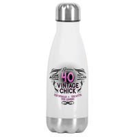 Genuine Aged 40 Years Vintage Chick 40th Birthday Stainless Steel Insulated Water Bottle