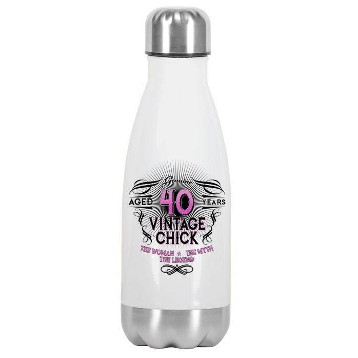 Genuine Aged 40 Years Vintage Chick 40th Birthday Stainless Steel Insulated Water Bottle