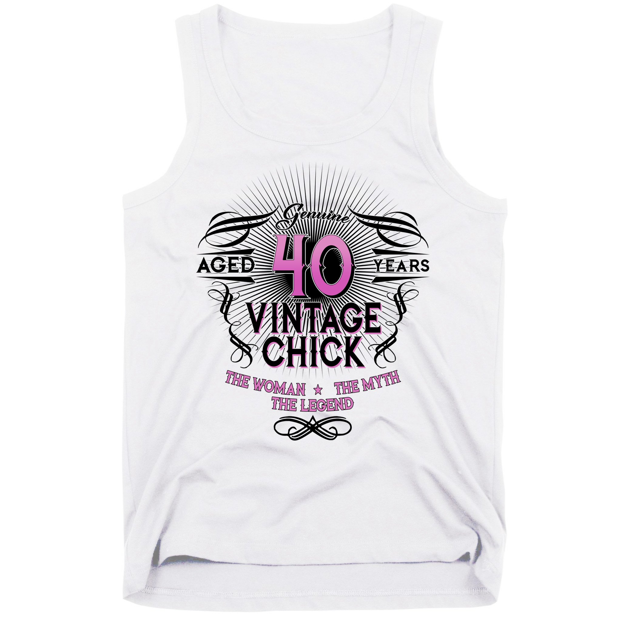 Genuine Aged 40 Years Vintage Chick 40th Birthday Tank Top