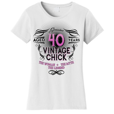 Genuine Aged 40 Years Vintage Chick 40th Birthday Women's T-Shirt