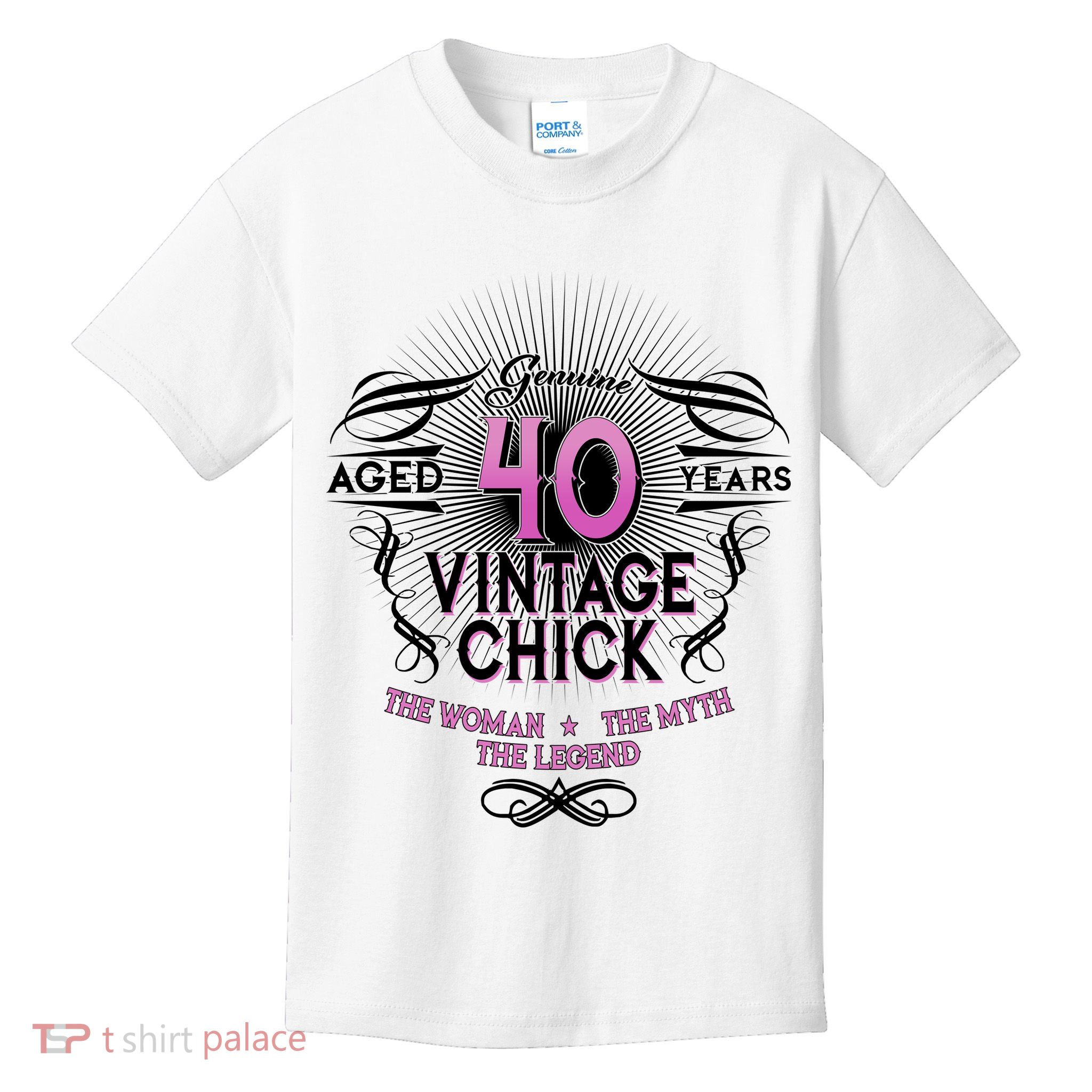 Genuine Aged 40 Years Vintage Chick 40th Birthday Kids T-Shirt