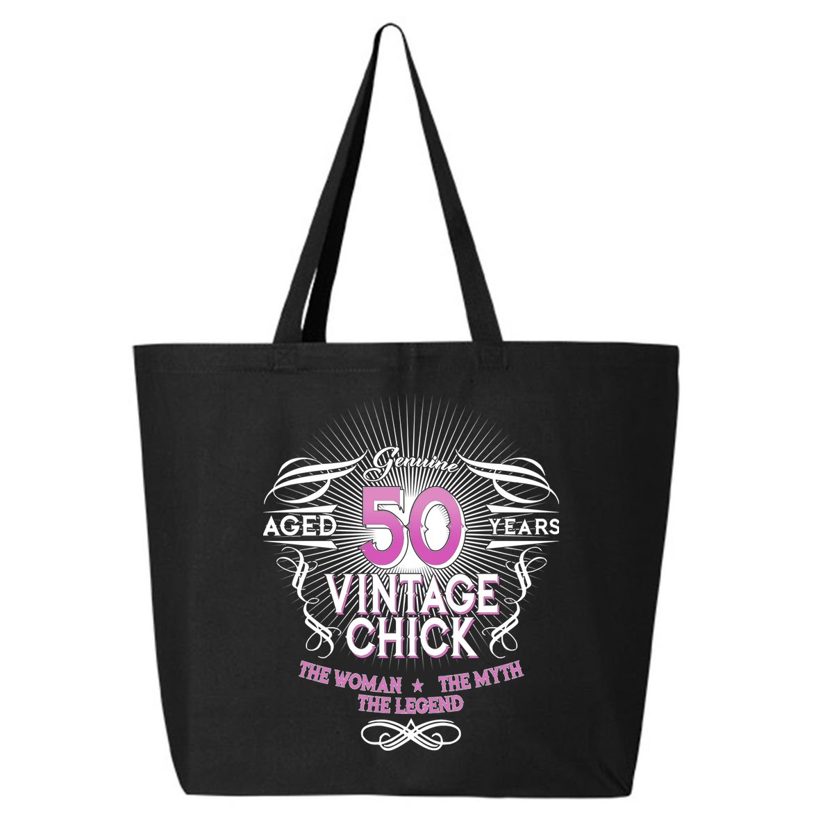 Genuine Aged 50 Years Vintage Chick 50th Birthday 25L Jumbo Tote