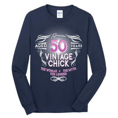 Genuine Aged 50 Years Vintage Chick 50th Birthday Tall Long Sleeve T-Shirt