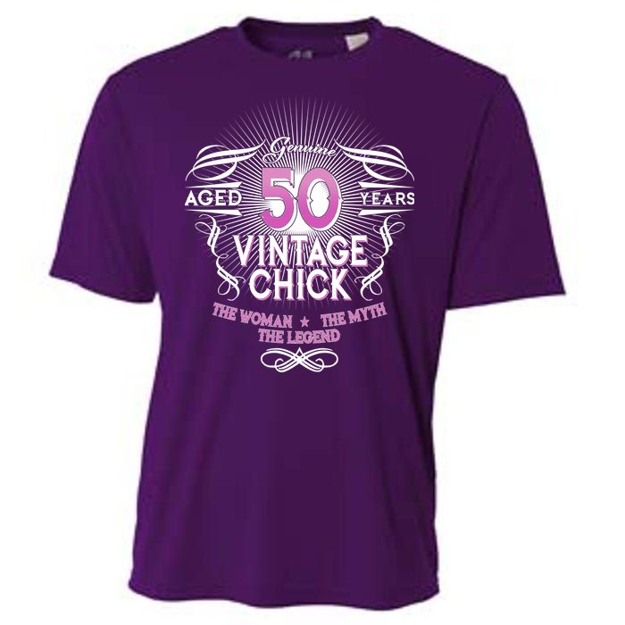 Genuine Aged 50 Years Vintage Chick 50th Birthday Cooling Performance Crew T-Shirt