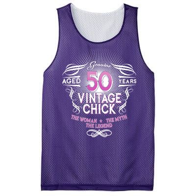 Genuine Aged 50 Years Vintage Chick 50th Birthday Mesh Reversible Basketball Jersey Tank