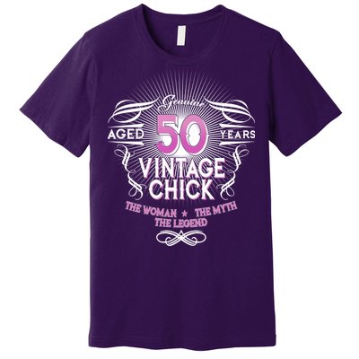 Genuine Aged 50 Years Vintage Chick 50th Birthday Premium T-Shirt