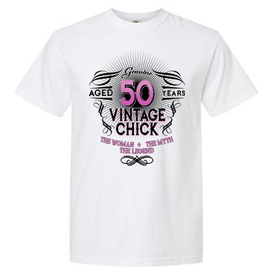 Genuine Aged 50 Years Vintage Chick 50th Birthday Garment-Dyed Heavyweight T-Shirt