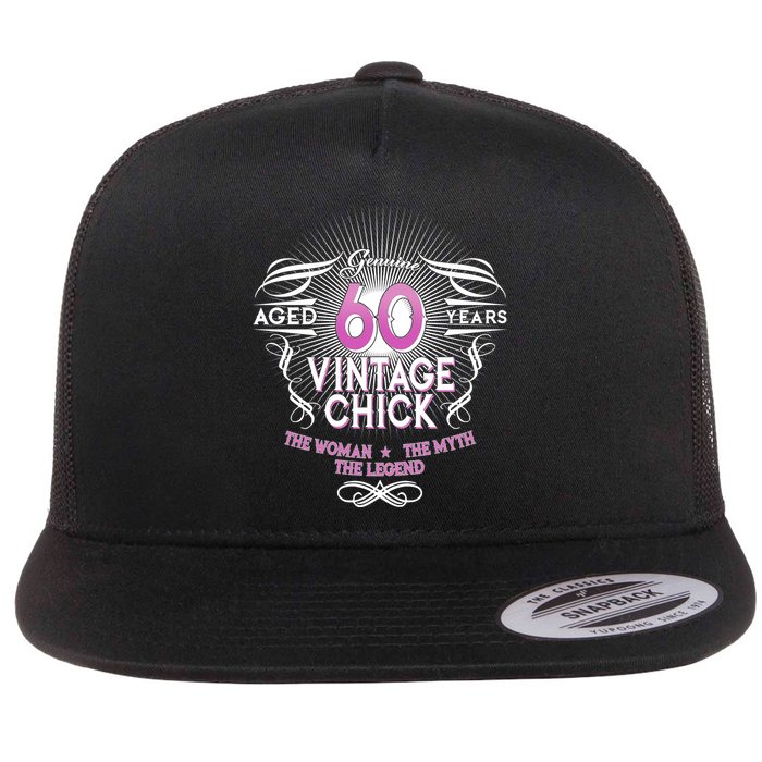 Genuine Aged 60 Years Vintage Chick 60th Birthday Flatbill Hat