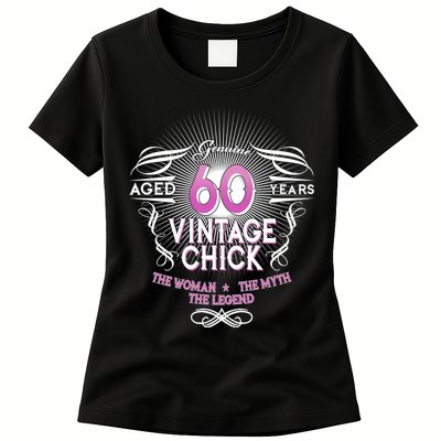 Genuine Aged 60 Years Vintage Chick 60th Birthday Womens T-Shirt