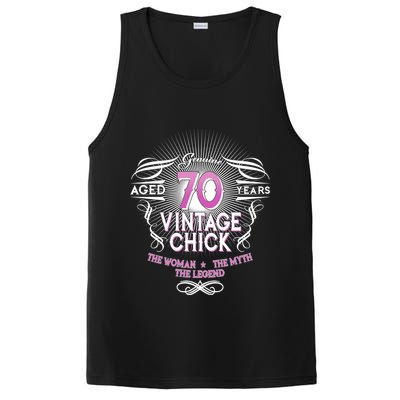Genuine Aged 70 Years Vintage Chick 70th Birthday PosiCharge Competitor Tank