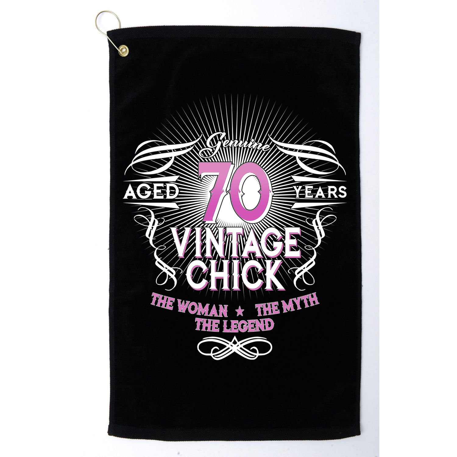 Genuine Aged 70 Years Vintage Chick 70th Birthday Golf Towel