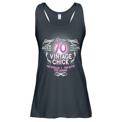 Genuine Aged 70 Years Vintage Chick 70th Birthday Ladies Essential Flowy Tank