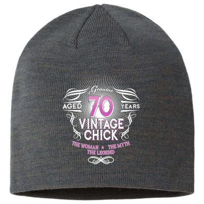 Genuine Aged 70 Years Vintage Chick 70th Birthday Sustainable Beanie