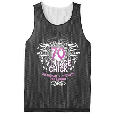 Genuine Aged 70 Years Vintage Chick 70th Birthday Mesh Reversible Basketball Jersey Tank