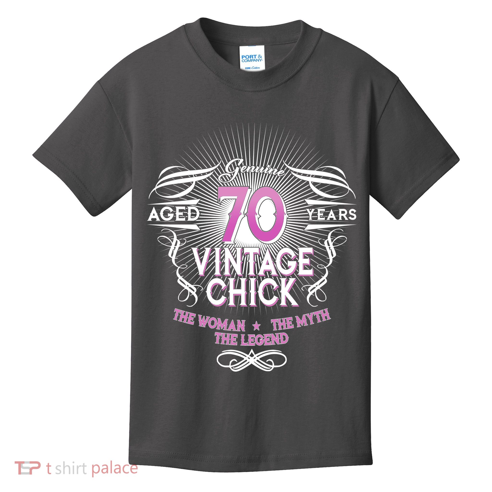 Genuine Aged 70 Years Vintage Chick 70th Birthday Kids T-Shirt