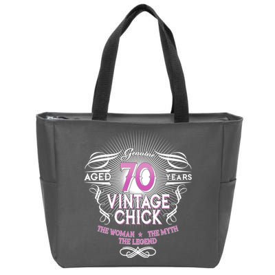 Genuine Aged 70 Years Vintage Chick 70th Birthday Zip Tote Bag