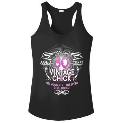 Genuine Aged 80 Years Vintage Chick 80th Birthday Ladies PosiCharge Competitor Racerback Tank