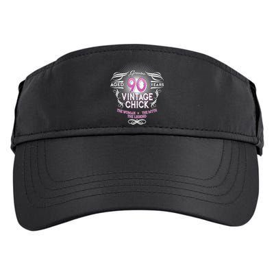 Genuine Aged 90 Years Vintage Chick 90th Birthday Adult Drive Performance Visor