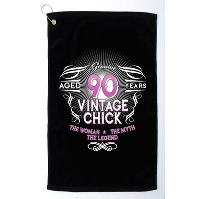 Genuine Aged 90 Years Vintage Chick 90th Birthday Platinum Collection Golf Towel