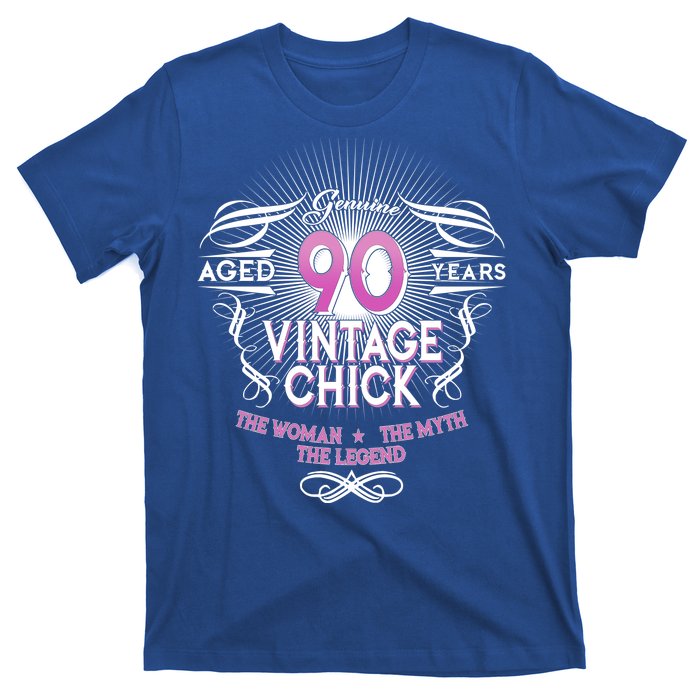 Genuine Aged 90 Years Vintage Chick 90th Birthday T-Shirt