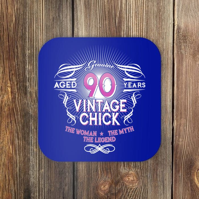 Genuine Aged 90 Years Vintage Chick 90th Birthday Coaster