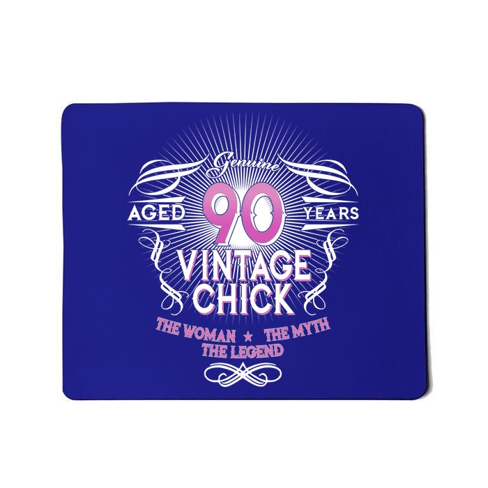 Genuine Aged 90 Years Vintage Chick 90th Birthday Mousepad