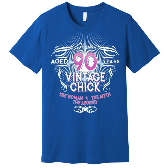 Genuine Aged 90 Years Vintage Chick 90th Birthday Premium T-Shirt