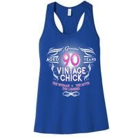 Genuine Aged 90 Years Vintage Chick 90th Birthday Women's Racerback Tank