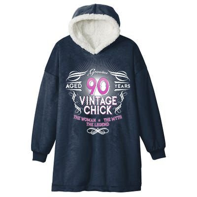 Genuine Aged 90 Years Vintage Chick 90th Birthday Hooded Wearable Blanket