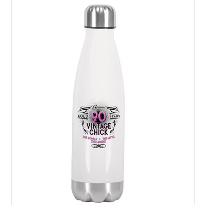 Genuine Aged 90 Years Vintage Chick 90th Birthday Stainless Steel Insulated Water Bottle