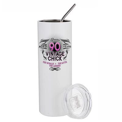 Genuine Aged 90 Years Vintage Chick 90th Birthday Stainless Steel Tumbler