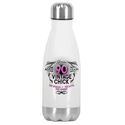 Genuine Aged 90 Years Vintage Chick 90th Birthday Stainless Steel Insulated Water Bottle