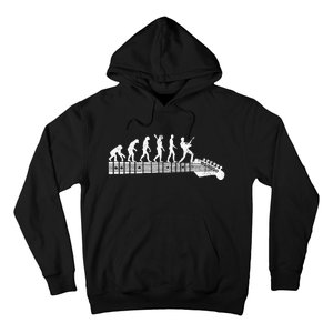 Guitarist Evolution On Headstock Rock On Guitar Player Hoodie