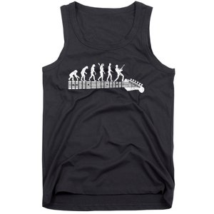 Guitarist Evolution On Headstock Rock On Guitar Player Tank Top