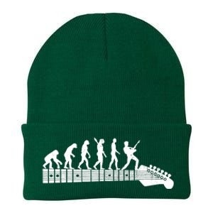 Guitarist Evolution On Headstock Rock On Guitar Player Knit Cap Winter Beanie