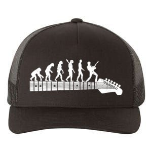 Guitarist Evolution On Headstock Rock On Guitar Player Yupoong Adult 5-Panel Trucker Hat