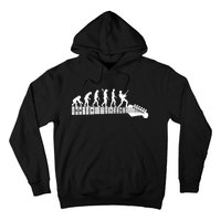 Guitarist Evolution On Headstock Rock On Guitar Player Hoodie