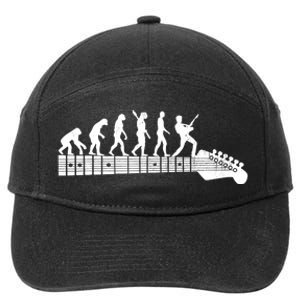 Guitarist Evolution On Headstock Rock On Guitar Player 7-Panel Snapback Hat