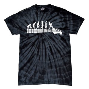 Guitarist Evolution On Headstock Rock On Guitar Player Tie-Dye T-Shirt