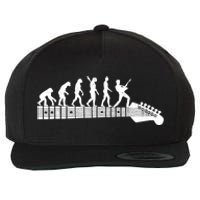 Guitarist Evolution On Headstock Rock On Guitar Player Wool Snapback Cap