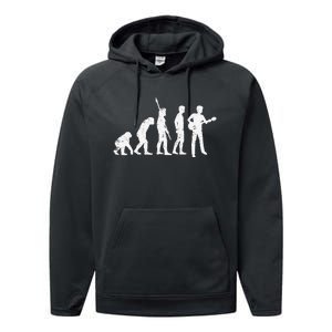 guitar evolution of a guitarist gift for guitar player Performance Fleece Hoodie