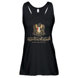 Golden Emblem Of Syria Arab Republic With Syria Flag Sign Ladies Essential Flowy Tank