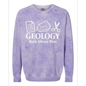 Geology Rock Always Wins Colorblast Crewneck Sweatshirt