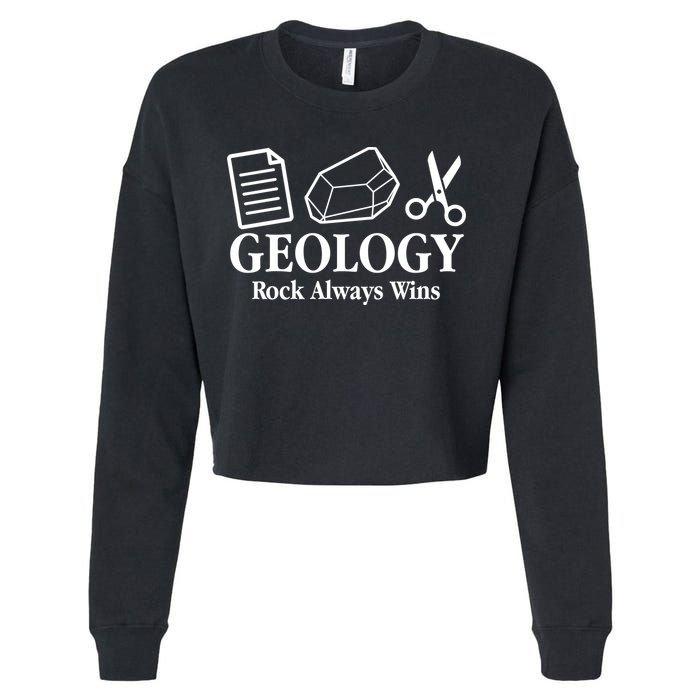 Geology Rock Always Wins Cropped Pullover Crew