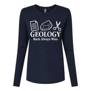 Geology Rock Always Wins Womens Cotton Relaxed Long Sleeve T-Shirt