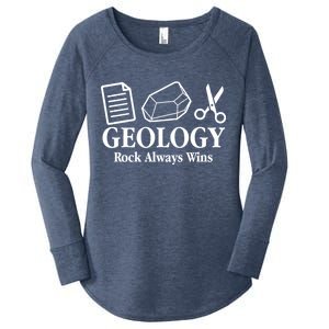 Geology Rock Always Wins Women's Perfect Tri Tunic Long Sleeve Shirt