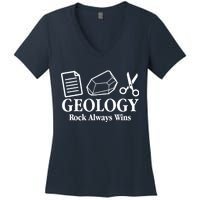 Geology Rock Always Wins Women's V-Neck T-Shirt